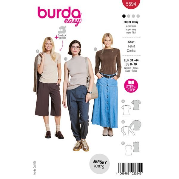 Tops, Burda 5594 Papierschnittmuster | 34 - 44