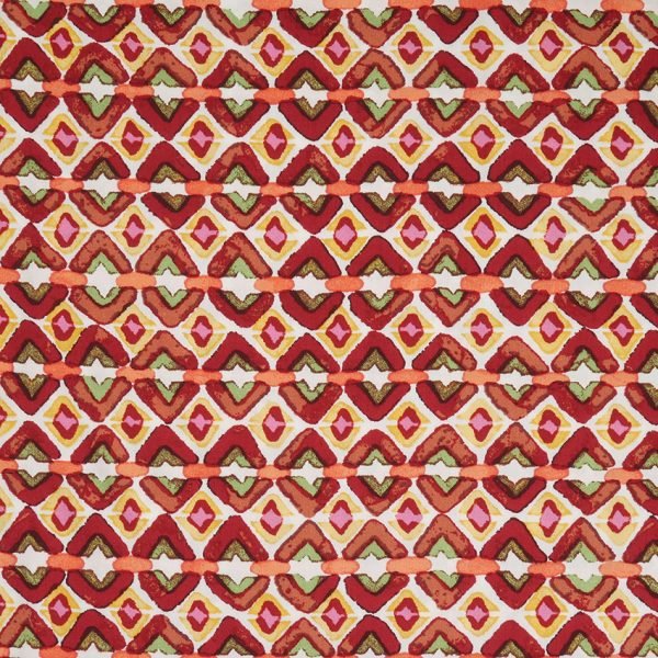 Viskose Popeline Ethno Muster | rot/creme