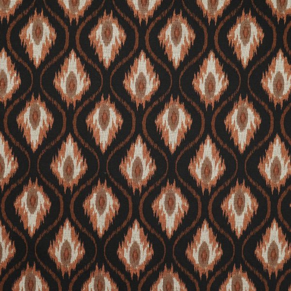 Romanit-Jersey Ikat-Muster | schwarz/rost/creme