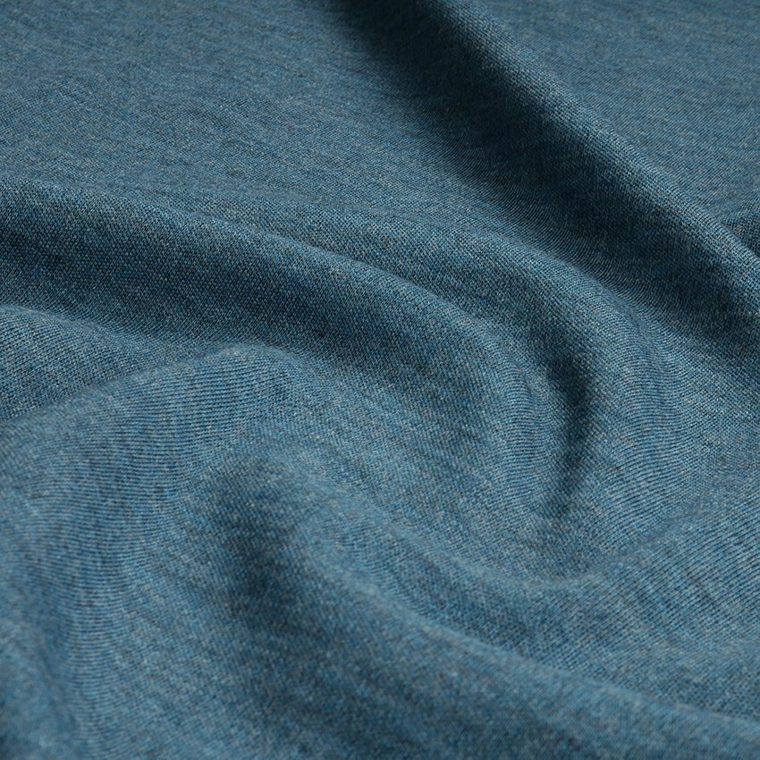Merino Jersey 100 % Wolle | petrol meliert