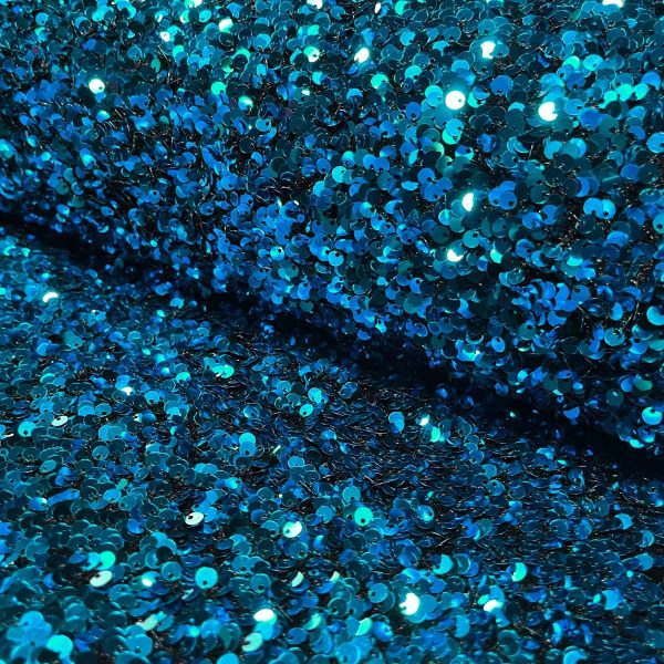 Pailletten Samt | aqua blau