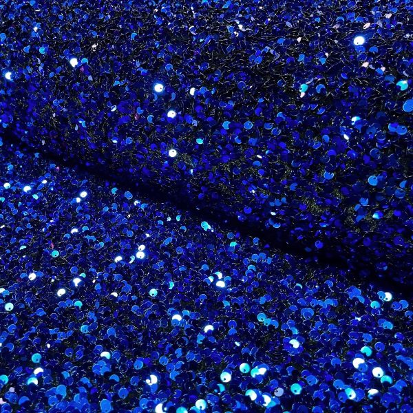 Pailletten Samt | royalblau