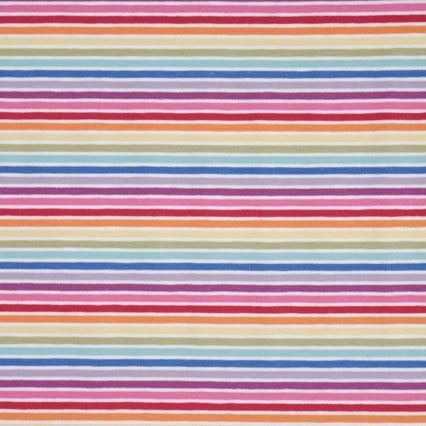 Baumwolljersey Multicolor Streifen | bunt