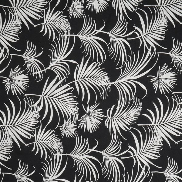 Viskose Twill Palmenblätter | schwarz/weiß